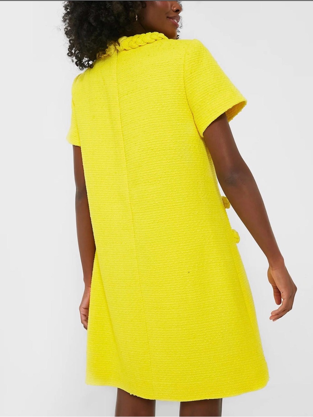 NEW TUCKERNUCK Yellow  Tweed Jackie Dress Large - Picture 4 of 7